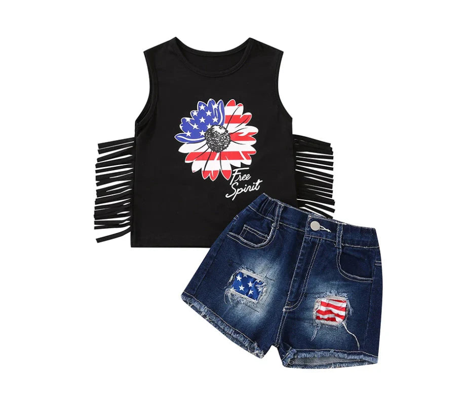FOJ FRINGE SHIRT SET