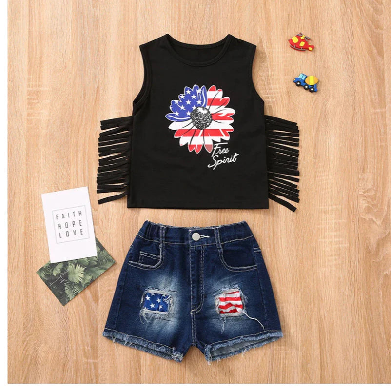 FOJ FRINGE SHIRT SET
